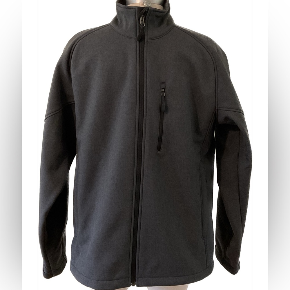 Kirkland Signature Charcoal Grey Soft Shell Full Zip Jacket Mens Size Medium